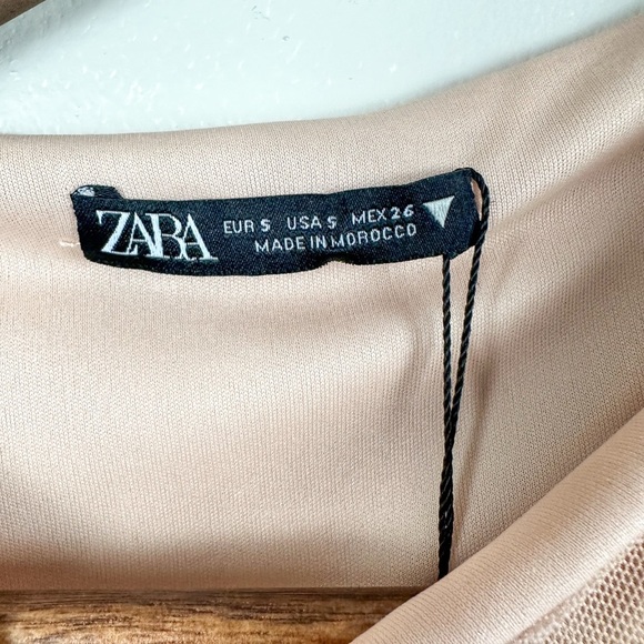 ZARA Asymmetrical Sleeveless Tie Dye Tulle Burnout Mesh Crop Sunset Tank Top - Picture 4 of 9